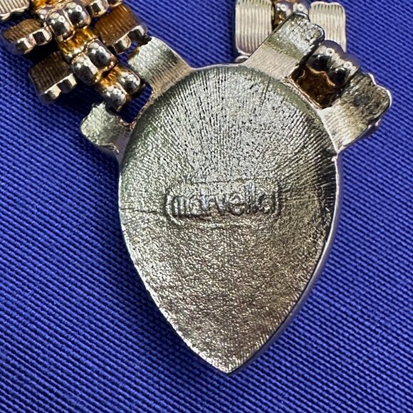 VTG Marvella Gold-Tone Chain Faux Pearl Accent Choker Necklace - Picture 5 of 12